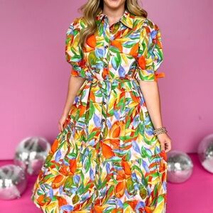 Floral Multicolor Button-Down Dress